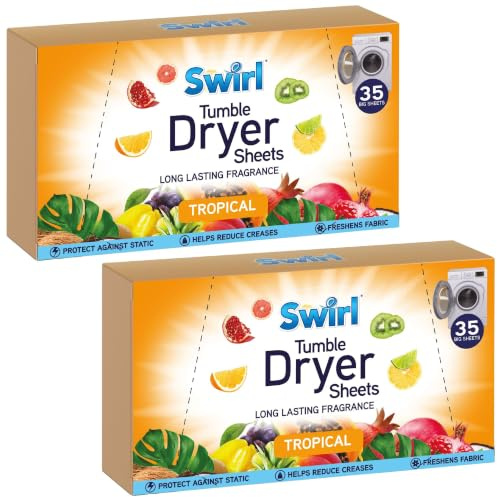 Tumble Dryer Sheets | Laundry Sheets Scented | Fabric Conditioner Sheet 70 units (Tropical)
