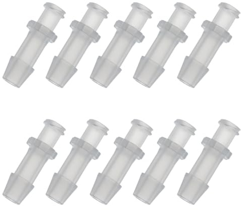 LUORNG 10PCS Luer Lock Adapter Clear Polypropylene Female Luer Lock Connector 1/4 inch Hose Barb Fitting Kit for Connecting Syringes Hose Laboratory Equipment