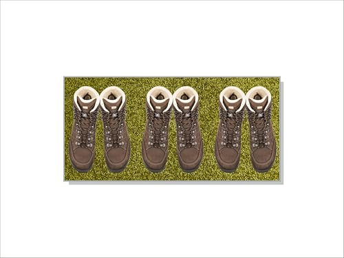 Keilbach Designprodukte – Edelstahl Schuhwanne Perfetto – 77 x 37 cm - 7 Farben – hochwertiger Schuhabstreifer – rutschfest, waschbar, dicht gewoben, Gute Schmutz- und Feuchtigkeitsaufnahme (Green)