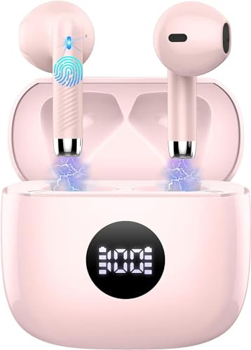 Cuffie Bluetooth Auricolari Bluetooth 5.4, Cuffie Wireless con 4 ENC Cancellazione Rumore Mic, Cuffie in Ear 40 Ore di Riproduzione, Cuffie Senza Filo HiFi Stereo IP7 Impermeabili per iOS & Android