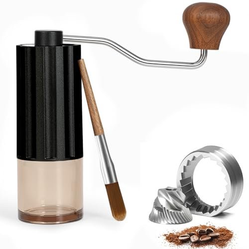 CHDEXU Molinillo de café manual portátil, mini molinillo de café con capacidad de 25 g con rebaba de acero inoxidable CNC, ajuste interno ajustable, apto para espresso, vertido, viajes, camping y