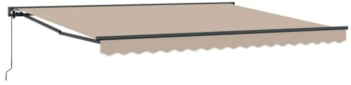 vidaXL Einziehbare Markise Beige 400 x 300 cm Polyester und Metall, Verstellbares Sonnenblende, modernes Design, strapazierfähiger Terrassenschutz, perfekte Lösung für Garten und Terrasse