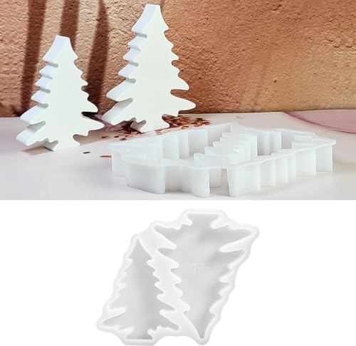 Silikonformen Gießformen Weihnachten, Silikonform Tannenbaum Gießform Weihnachtsbaum, Giessformen Silikon Zum Gießen Weihnachten für DIY Handwerk,Kerze, Seife (D)