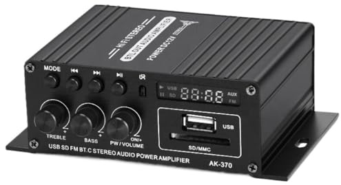 2x80W Radio FM Lecteur Mp3 Amplificateur Audio Bluetooth-Compatible Stéréo Égaliseur HiFi Classe D Décodeur MP3 Numérique Ampli Musique Ak-370, Ak-380, BT-298A(Ak-370)