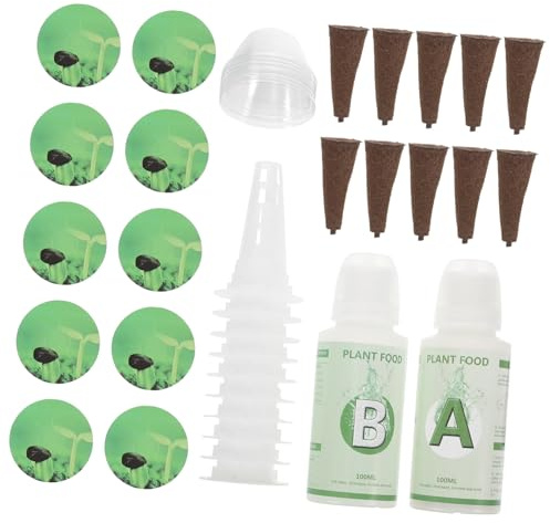 BESTonZON Paniers De Culture Hydroponique pour Plantes D'intérieur Couvercles D'humidité en Plastique Kit De Démarrage 10 Paniers 10 Éponges Hydroponiques 10 Couvercles Transparents