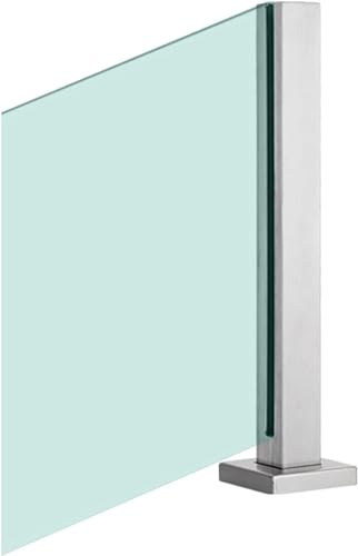 Poteau de balustrade en aluminium et verre argenté pour escaliers intérieur/extérieur, balcon, couloir, loft, 105 cm