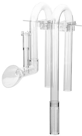 HouseVibe Aquarium Lily Pipe Set with Surface Skimmer Adjustable Water Inlet Outlet Pipe for Fish Tank Filtration System Oil Film Removal- 16mm clear