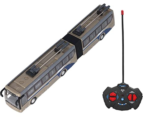 Chiyyak Autobús Escolar RC a Escala 1:32, Autobús de Control Remoto para Niños, Avanzar hacia Atrás, Girar a la Izquierda y Derecha (Oro)