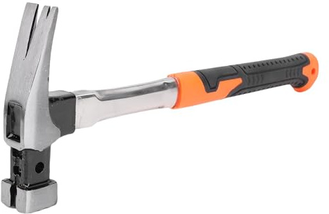 POENVFPO Zeltpfahlhammer, Campinghammer aus Edelstahl mit Ergonomischem Griff und Magnetkopf Zum Einfachen Entfernen von Nägeln, Ideal für Outdoor-Enthusiasten und Profis (quadratischer Kopf)