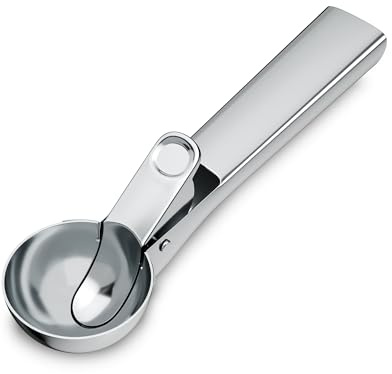 Klarstein FrostFusion Eisportionierer Edelstahl – Ergonomisch, Spülmaschinenfest, Kratzfest, Rostfrei, Eislöffel Portionierer für Eis & Joghurt, 18,3 cm