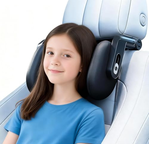 Opfstütze Auto Kinder, 2026 Upgrade Auto Nackenstütze 360° Drehbare Reise Autokissen, 3 Punkt Verbindung Verstellbare Autositz Kopfstütze, Atmungsaktive Memory Foam Nackenkissen für Kinder/Erwachsene