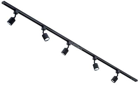 Litecraft Kitchen Track Light with Soho Fixture & GU10 LED Bulbs - (Black, 2M 5 Light)