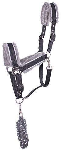 ARBO-INOX Halfterset Halfter-Set Halfter und Strick mit Polsterung 4 Farben (FULL, grau)