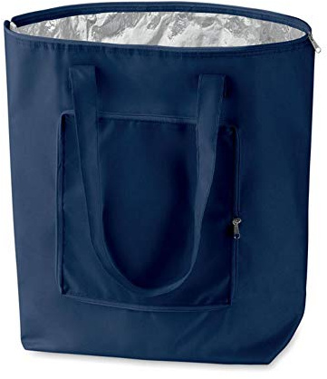 Borsa termica pieghevole riutilizzabile, shopping, borsa da spiaggia leggera e resistente, con fodera interna in alluminio con perfetta funzione di raffreddamento - blu