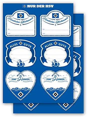 Hamburger SV HSV Aufkleber-Set Geschenketiketten 2-er Set