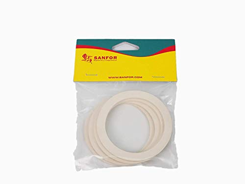 SF SANFOR Lot de 4 joints en caoutchouc plat pour cafetière italienne 3 tasses Blanc 6,6 x 5 x 0,1 cm