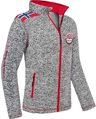 Nebulus Herren Fleecejacke NORKY, warme Fleece Jacke, mit langem Full-Zip Reißverschluss, hellgrau melie - XL