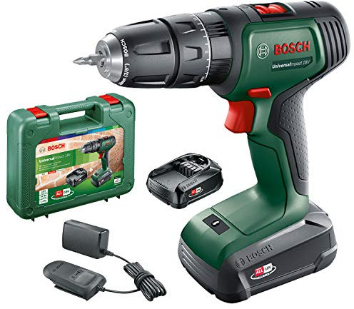 Bosch Home and Garden Cordless Combi Drill UniversalImpact 18 (2 batteries, 18 Volt System, in carrying case)