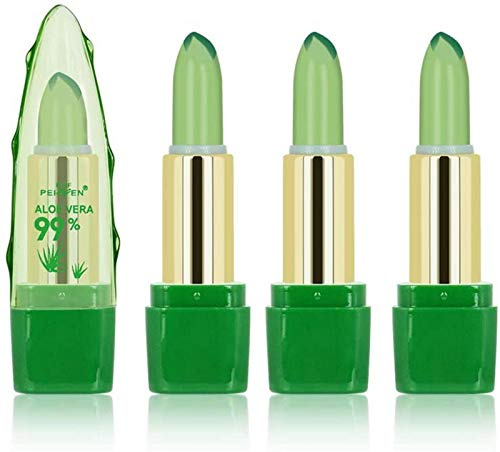 Aloe Vera Lips, 1/3 Magischer Temperatur Farbwechsel Aloe Vera Lippenstift | Natürliches Pflanzenlippen Jelly Lippenstift | Natürliche Feuchtigkeitsspendende Balsam, Lippenpflegestift