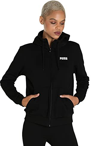Puma Damen Tops Essentials Damen-Hoodie in voller Länge mit durchgehendem Reißverschluss S Black