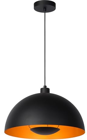 LUCIDE SIEMON - Pendelleuchten - Ø 40 cm - 1xE27 - Schwarz