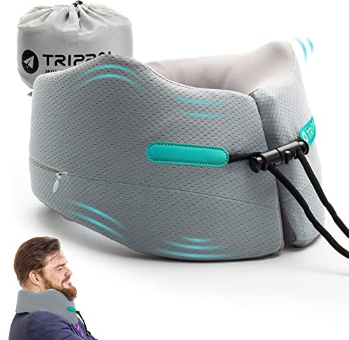 Joscoal Nackenkissen Flugzeug Memory Foam Nackenhörnchen Erwachsene 360° Stütze Nackenkissen Reise Auto Tragbares Flugkissen Schlafen, Flugzeug, Auto und Zuhause(Erwachsene Größe L, GRAU)