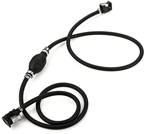 LST Handpumpe Umfüllpumpe, Benzin Diesel Öl Wasser Siphonpumpe, 8mm Kraftstoffschlauch mit Schnellverschluss-Ventilen, Boot & Außenborder, druckfest bis 15 bar