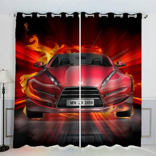 MEVASA Autovorhänge, Sportwagen, Brandschutz, blickdicht, für Mädchen und Jungen, 2 Stück, für Jugendzimmer, Wärmeisolierung und Geräuschreduzierung, Vorhänge, 183 x 214 cm (B x H)