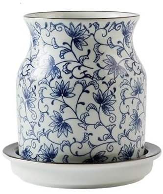 Portaposate Scolaposate Portautensili in ceramica for bancone della cucina, organizer for utensili vintage dipinto a mano con vassoio antigoccia, portautensili for la casa Porta Posate da Tavola ( Col
