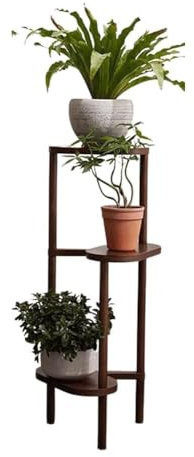 UHJKLA Pflanzen-Präsentationsständer, 3 Etagen, Holz-Pflanzenregal, für den Innenbereich, hoher Pflanzenhalter, Eck-Präsentationsständer, ländlicher Vintage-Blumenhalter, Topf,