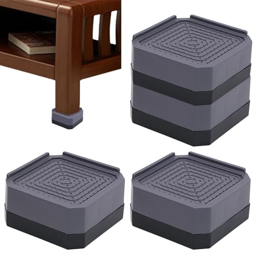 JJQHYC 4 Pieces Furniture Risers, 4 cm Lifts Risers for Washing Machines, Table, Sofa, Chair and Desk, Square Chair Risers Anti Slip Furniture Legs
