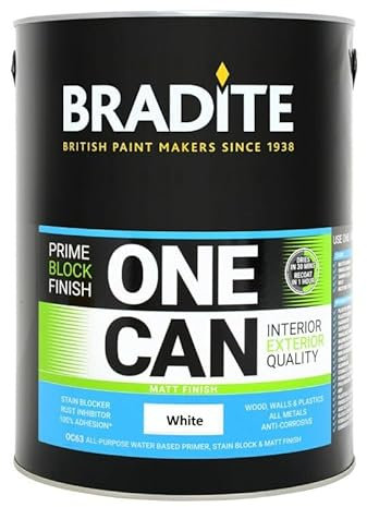 Bradite One Can All Surface Primer Sealer & Topcoat Matt White 1L