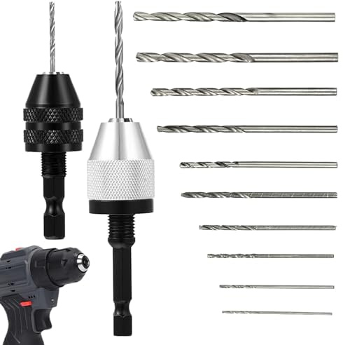 Juego de extensión de impacto, portabrocas para atornillador de impacto | con 10 taladros, accesorios para taladros de percusión, cambio rápido de acero aleado para eje