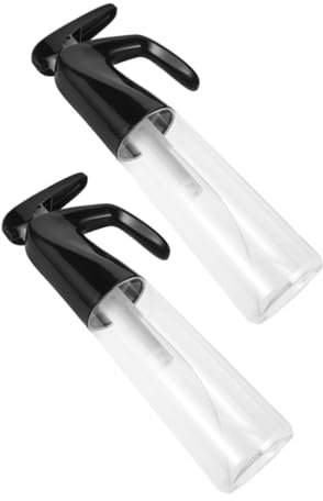 IWOWHERO 2piezas Botella Spray Fina Para Agua y Cabello Niebla Continua Recargable Para Peinado Cuidado Piel Plantas y Limpieza Negra Transparente