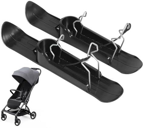 Luge à Neige pour Scooter, Kit De Ski De Snowboard pour Cyclisme, Trottinette Portable, Ensemble De Skis De Neige, Luges à Neige pour Champs De Neige Et Poussettes De Bébé (Noir)