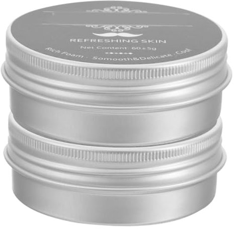 Ipetboom Jabón De Afeitar Para Hombres 2 Unidades Extractos Naturales Hidrantante Suave Limpieza Facial Cuidado Barba Uso Diario Portátil Para Piel Sensible