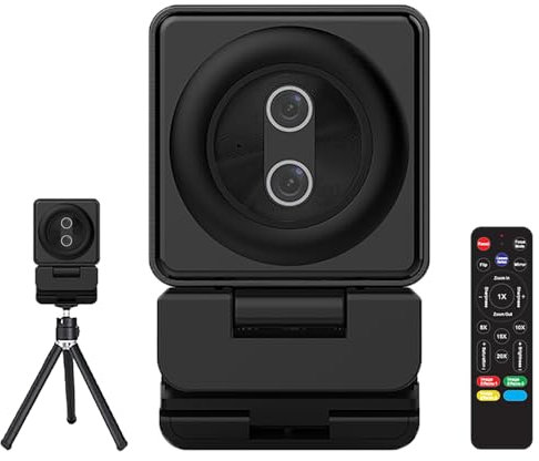 Nolansend Dual 4K Webcam, 2-in-1 Magnetic Webcam with Remote Control,for Remote Learning, Conferencing and Hosting Meetings,2 Autofocus Cameras and Mics, Works with Laptop/PC