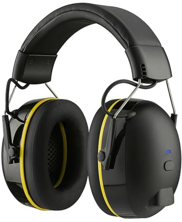 QEANY Cuffie Antirumore Bluetooth 5.4, autonomia di 120 ore, altoparlante hi-fi/microfono integrato, 30 dB SNR, paraorecchie di sicurezza ideale per la falciatura, la lavorazione del legno