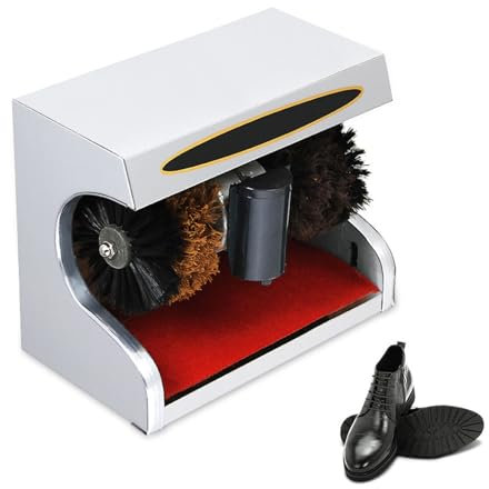 XRSMOU Machine De Nettoyage De Chaussures Intelligente, Induction Automatique, Cireuse De Chaussures, avec Double Brosse Combinée, pour La Famille, L'hôtel