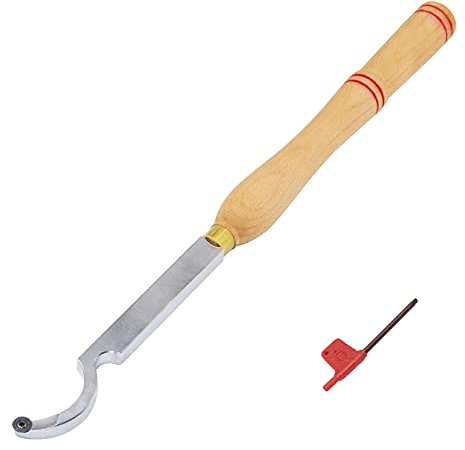 KLYDBMYT Wood Turning Tools for Lathe Neck Hollower Carbide Tipped Wood Turning Tools Bended Lathe Chisel Tool Bar with Ci3 12Mm Round Carbide Insert Cutter
