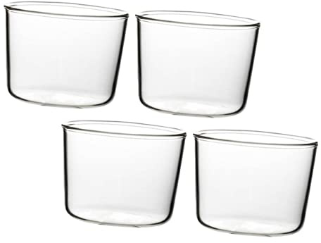 Amosfun Coppette da Dessert Rotonde in Vetro da 200 Ml Set 4 Tazze per Mousse e Gelato Contenitori Pratici per Dessert e Snack per Buffet e Colazioni