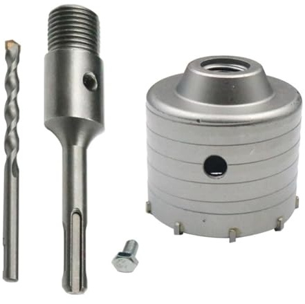 Azull Juego de Brocas para Taladro Percutor SDS Plus de 60 mm, Sierras Perforadoras de Pared, Herramientas de Corte, Brocas de Vástago Redondo para Hormigón, Ladrillo y Piedra.
