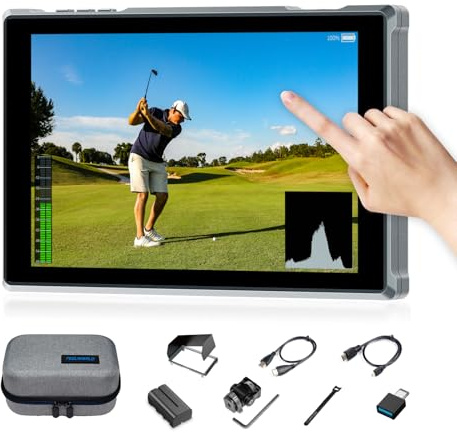 FEELWORLD FW759 Pro Monitor de Campo para cámara DSLR con Pantalla táctil HD de 7 Pulgadas y 400 nits, resolución 1280x800, batería F550, Entrada AV HDMI 4K y monitorización de Forma de Onda