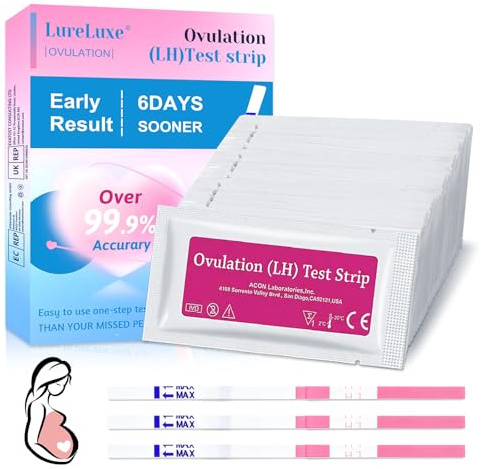 50 Piezas Test Ovulacion Tira, Test de Fertilidad Femenina, Predicción de la Ovulación, ayuda en la planificación familiar natural de forma discreta, Resultados Rápidos y Precisos