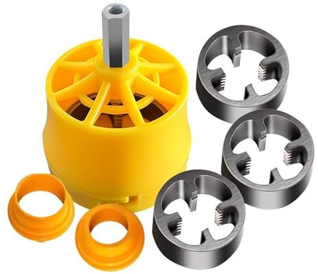 7 Strumento Per Filettare in PVC Filettatrice Per Tubi Kit Idraulico Set Infila Con 1/2 Pollice '3/4 1 Pollice Muore Plastica Rubinetto Installazione E Riparazione Tubi