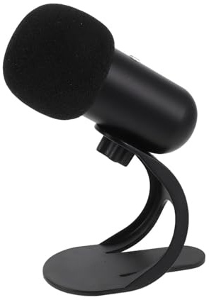 HOMSFOU USB Kondensatormikrofon Kabelgebunden mit Stummschalttaste und Lautstärkeregler fürpc Live Streaming Podcast und Karaoke