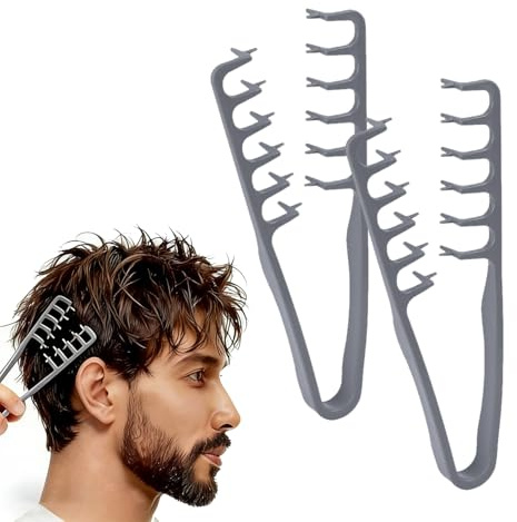 YAWYO Juego de 2 Peines de Textura para Hombre y Mujer, Peine de Púas Anchas para Dar Volumen desde la Raíz, Accesorios de Peluquería para Peinados Voluminosos y Suaves