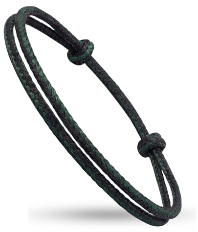 Herrenarmband geflochten – modernes minimalistisches Unisex Armband verstellbar – dünnes Stoff- & Surferarmband mit Knotenverschluss, schlichtes Fadenarmband als Glücksbringer für Männer & Frauen