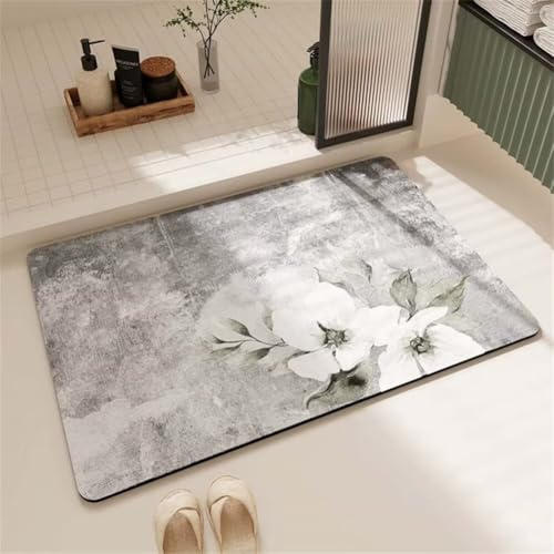 Alfombra de Baño Antideslizante, 160x230cm Alfombrilla Diatomita Baño Súper Absorbente, Alfombrilla Ducha Lavable Stone Bath Mat, Alfombra Piedras para Ducha, Cocina, Bañera y Baños, WC Square 6-1121