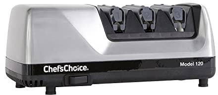 Chef’sChoice Professional Electric Knife Sharpeners Edge Select With 100-Percent Diamond Abrasives And Precision Angle Guides For 20-Degree Straight-Edge and Serrated Knives, 3-Stage, Silver